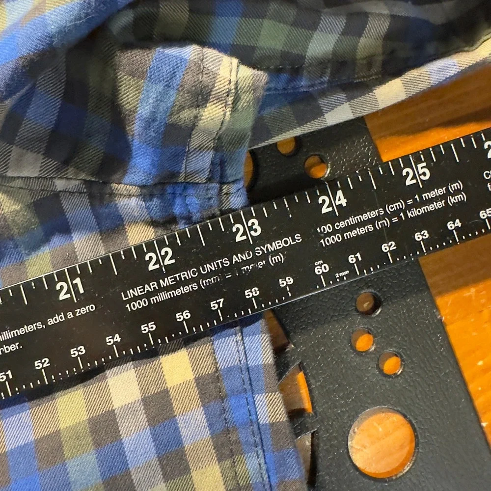 The North Face Plaid Button Down Shirt Mens Large Blue Gorpcore Hiking Outdoors